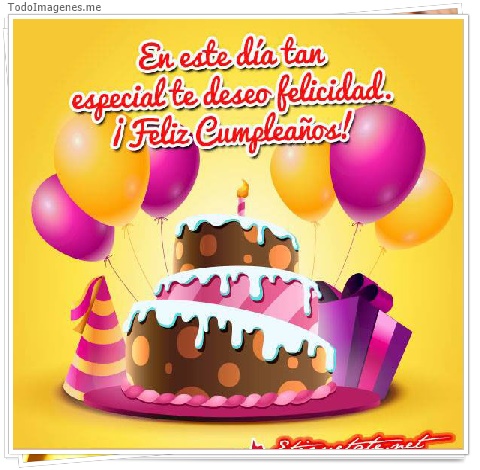 imagen de En este día tan especia te deseo felicidad. ¡Feliz Cumpleaños!